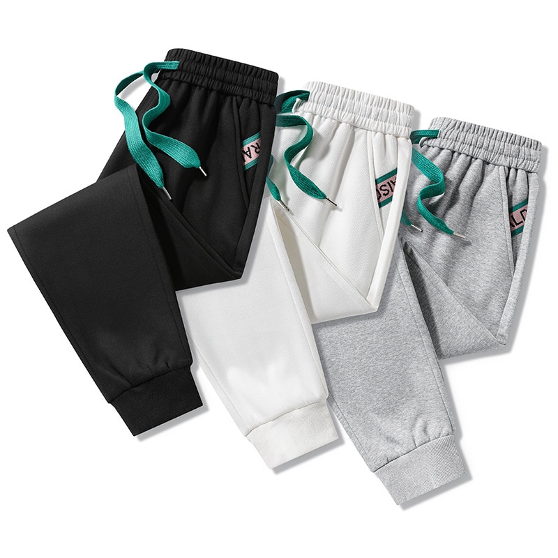 Pants Men Youth Sweatpants Tide Brand Spring and Fall Solid Color Cotton Casual Tether Knitted Leggings Sports Trousers Clothing