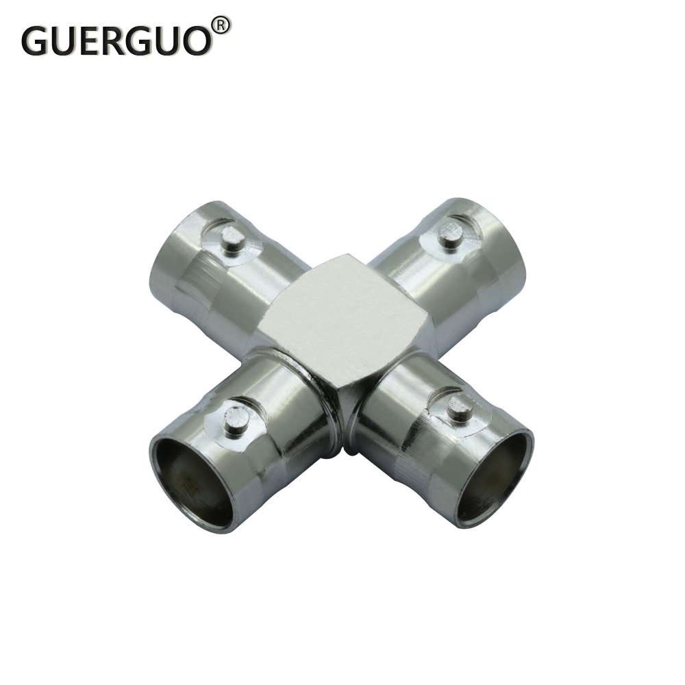 2PCS BNC Female Jack to BNC Female Jack RF Connector Coaxial Radios Adapter 50ohm 4 Ways Wire Terminals