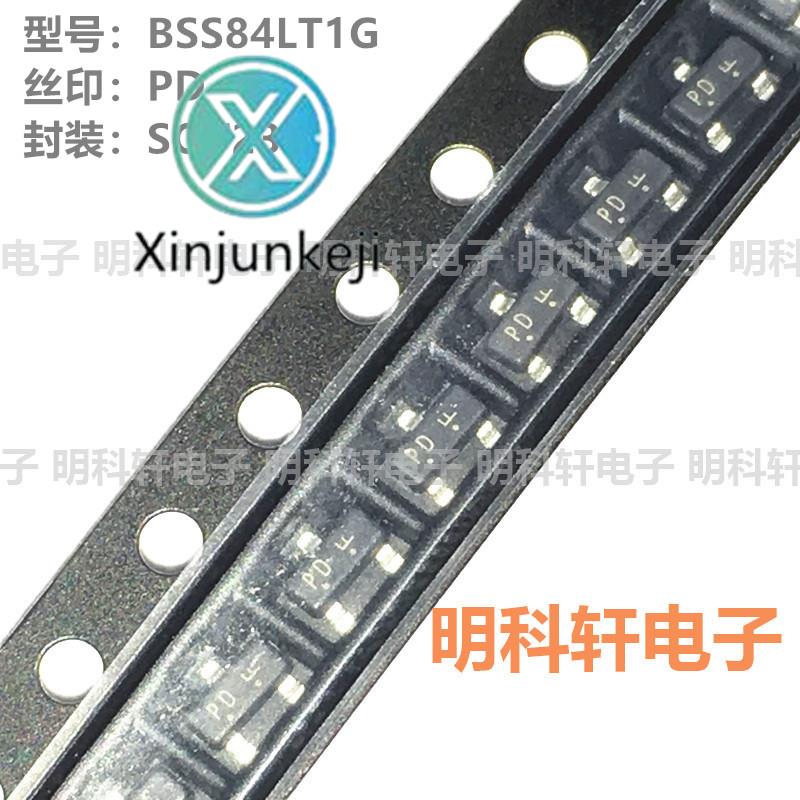100pcs orginal new BSS84LT1G silk screen PD SOT23 P channel 50V/130mA MOS field effect