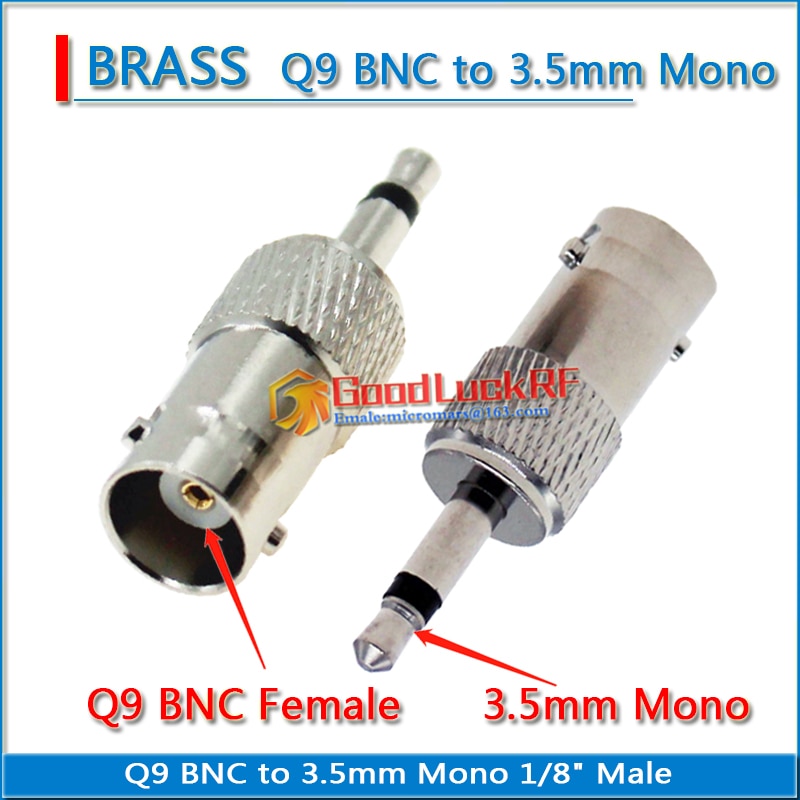 High-quality Q9 BNC Connector Socket BNC Female to 3.5mm Mono 1/8" Male RF Coaxial Adapter Connectors