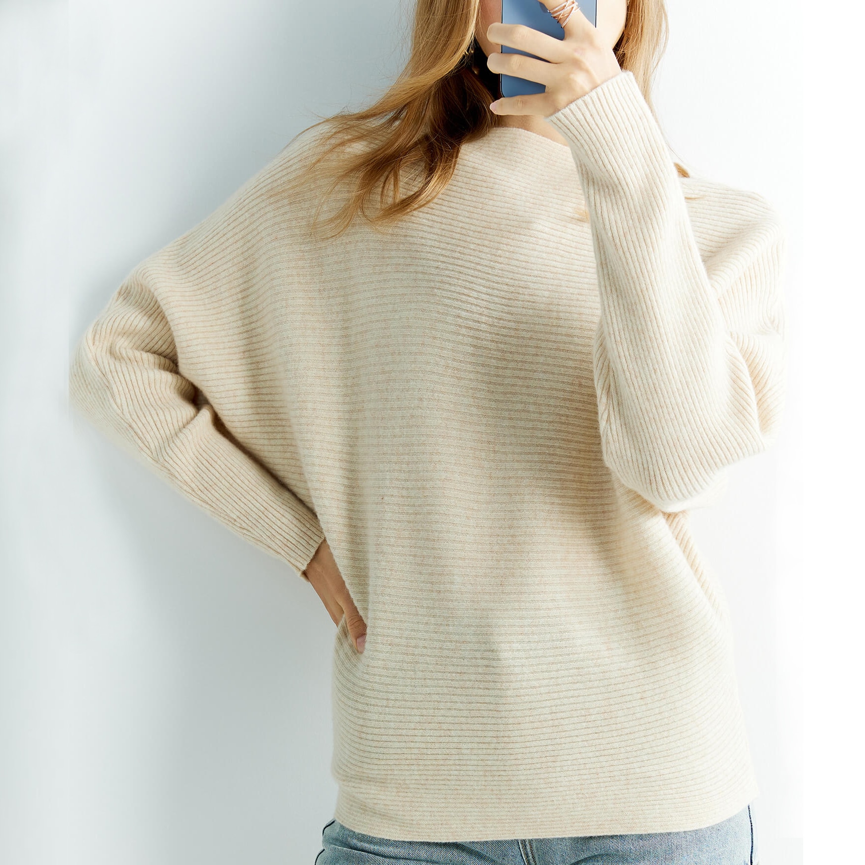 Women's Knitted Sweaters Cashmere Sweater 100% Merino Wool O-Neck Batwing Sleeve Pullover Winter Fall Jumper Clothing Top F