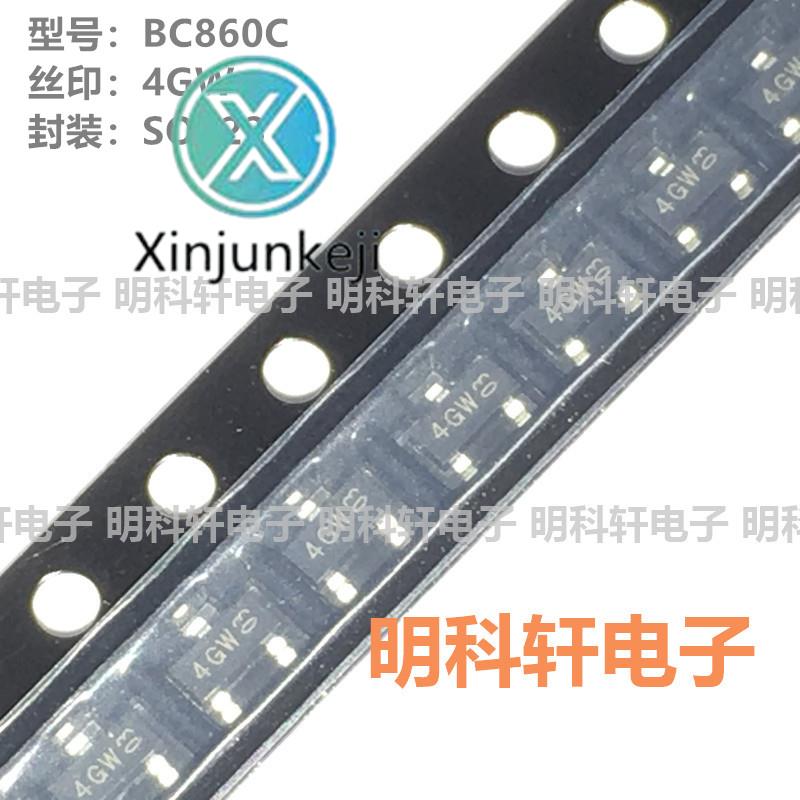 30pcs orginal new BC860C silk screen 4GW SOT23 45V/100mA PNP transistor SMD triode