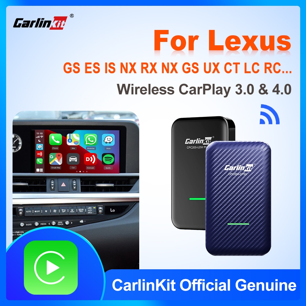 CarlinKit 4.0/3.0 CarPlay Wireless Adapter Mini Apple CarPlay Box Plug and Play For LEXUS ES LS NX LC RX UX Hybrid IS GX RZ etc.