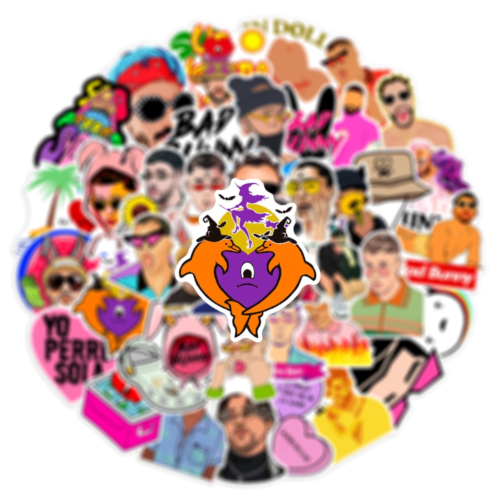 10/50pcs Bad Bunny Stickers Waterproof graffiti stickers DIY paper suitcase skateboard bicycle children's toy stickers