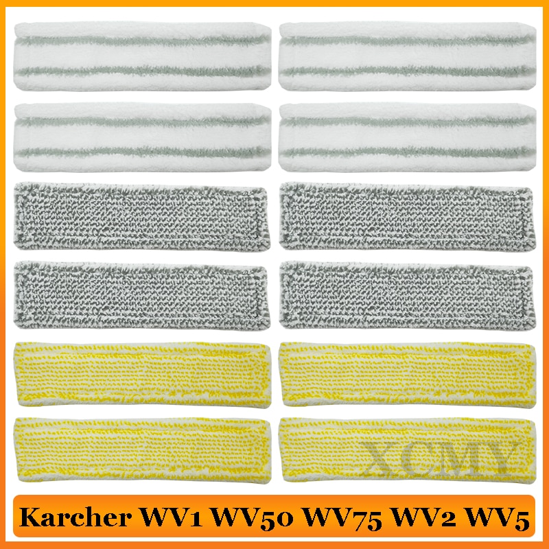 For Karcher WV1 WV50 WV75 WV2 WV5 Mop Head Replacement Spare Parts Microfibre Window Cleaner Machine Mop Cloths Accessories