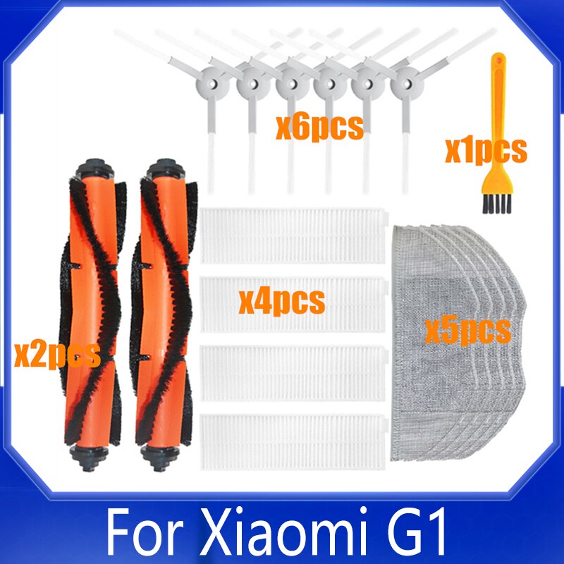 Main Brush Hepa Filter Mop Cloth For Xiaomi Mijia Mi Robot Vacuum-Mop Essential G1 Robot Vacuum Cleaner Parts Accessories MJSTG1