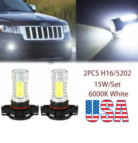 2x 7.5W LED Fog Light Bulbs 2504 5202 for Dodge Journey 10-2019 6000K White
