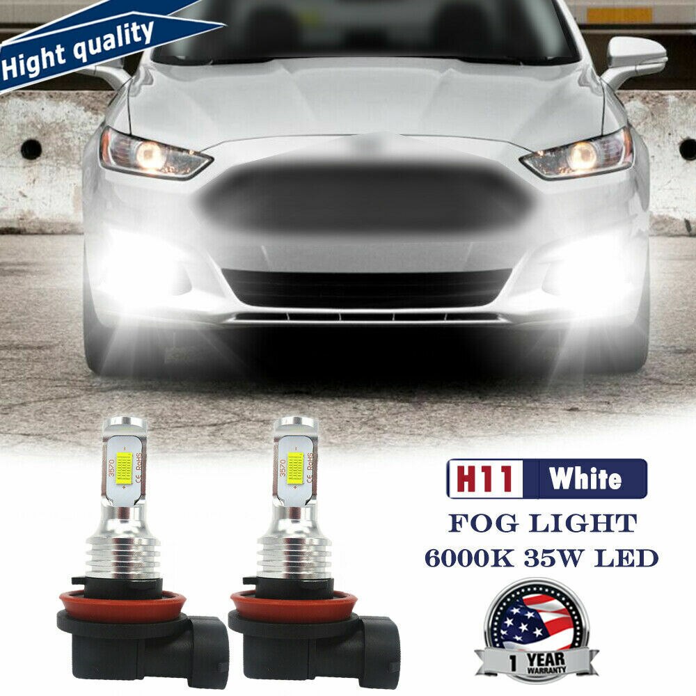 New 2x H11 H8 70W Bright White 8000LM LED Bulbs Fog Light For Ford Fusion 18-20