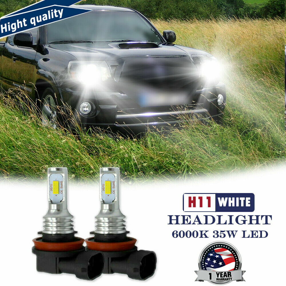 New Upgrade 2pcs H11 70W Clear White LED Fog Light Bulbs For Toyota Tacoma 12-18
