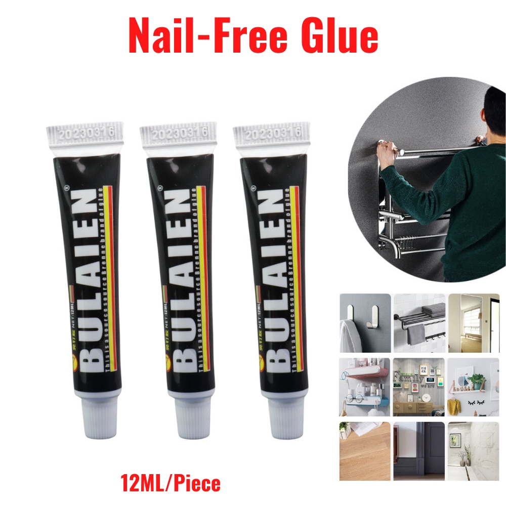 3/6/12PCs 12ML BULAIEN Nail-Free Tasteless Waterproof White Glue Multi-Spec Strong Glass Glue Multifunctional Household Glue