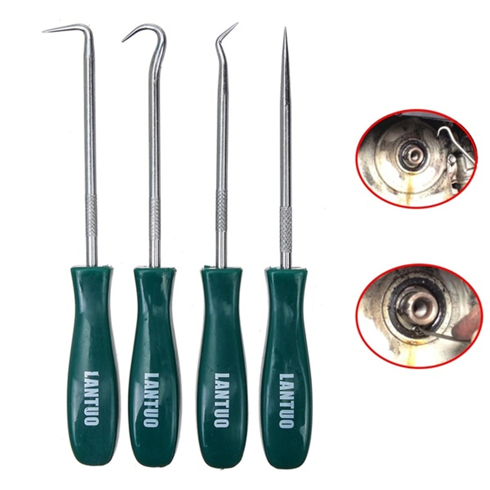 Hot Sale 4Pcs 135mm Car Auto Vehicle Oil Seal Screwdrivers Set O-Ring Seal Gasket Puller Remover Pick Hooks Tools Wholesale CSV