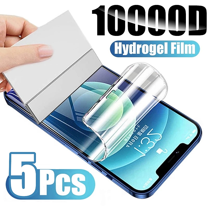 5Pcs Hydrogel Film for IPhone 14 Pro Max 13 12 Mini Screen Protectors for IPhone 11 Pro XS Max X XR 7 8 Plus SE 2022 Not Glass