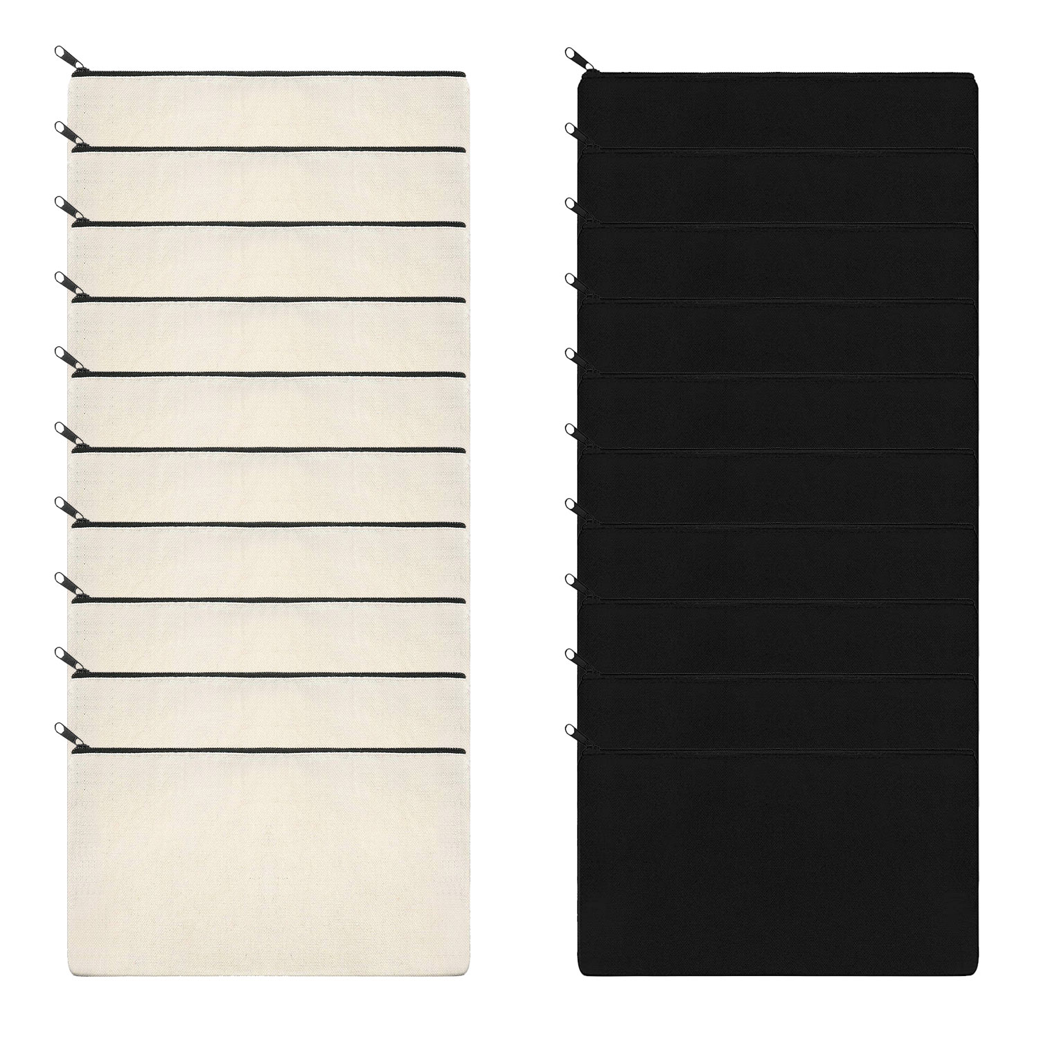 10pcs Canvas Zipper Bags Multifunctional Blank Diy Craft Bags Pencil Cosmetic Jewelry Bags Case Pouch For Home School Travel
