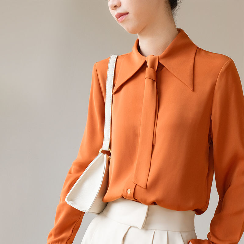 2022 New Korean Style Loose Spring Chiffon Shirt Top Blusas Mujer Long Sleeve Autumn Ladies Shirt Women