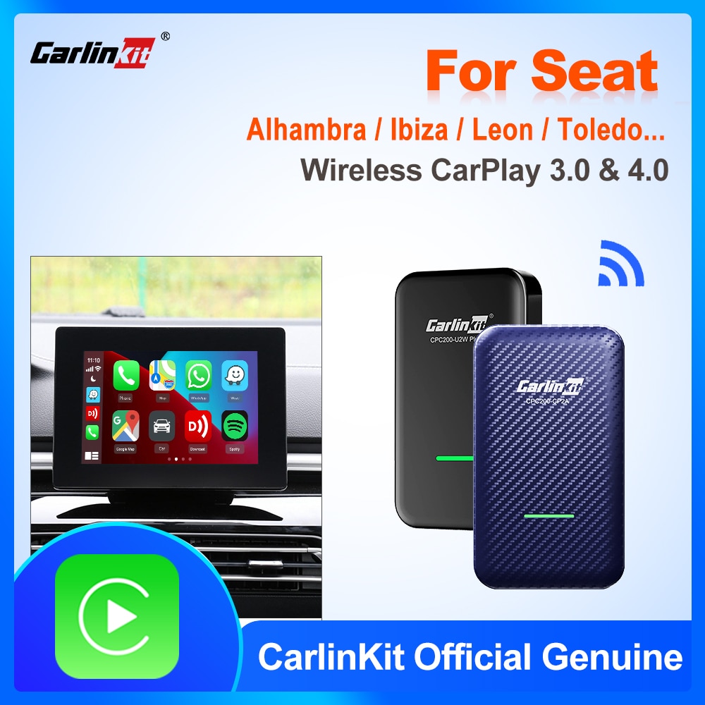 CarlinKit 4.0/3.0 Wireless CarPlay Adapter Mini Apple CarPlay Box Plug &Play For Seat Alhambra Ibiza Leon Toledo Ateca Arona