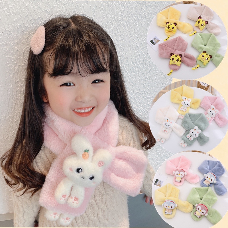 Kids Scarf Boys Girls Baby Winter Warm Scarf Women Fur Plush Scarf Children Neck Collar Keep Warm Accessories Cheap Parent