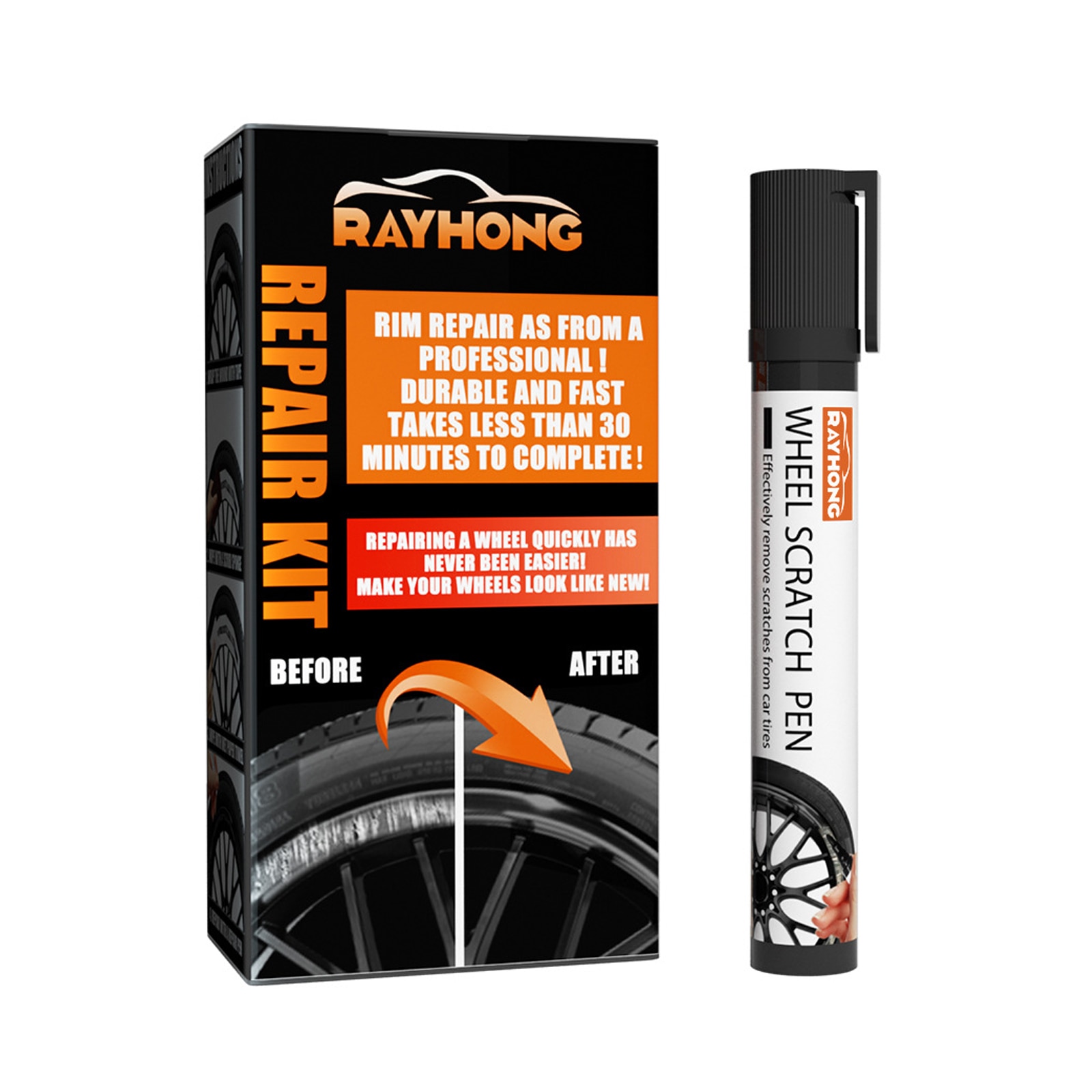 Car DIY Alloy Wheel Repair Adhesive Kit General Purpose black Paint Fix Tool For Car Auto Rim Dent Scratch Care Accessories
