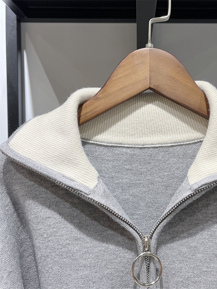 Female Half Zipper Knit Sweater Turtleneck Sweater Women French Letter Jacquard Long Sleeve Knitwear Pullover Tops