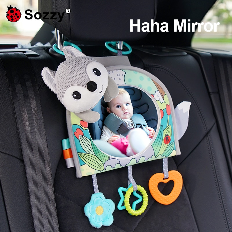 Sozzy Adjustable Car Baby Mirror For Car Seats Accessory Toys Spherical Back Seat Headrest Rearview Safety Rear View Tummy Time