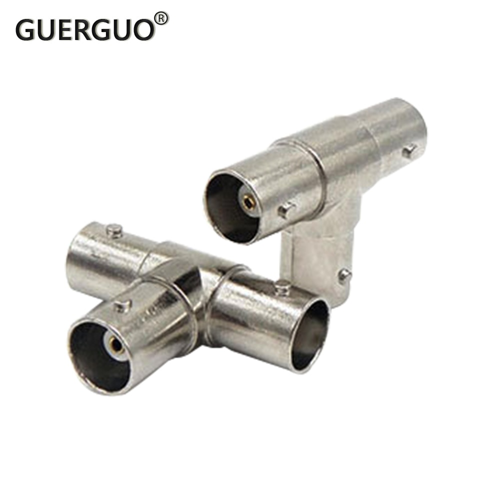 2PCS BNC Female Jack to Two BNC Female Jack RF Connector Coaxial Radios Adapter 50Ohm 3Ways Wire Terminals