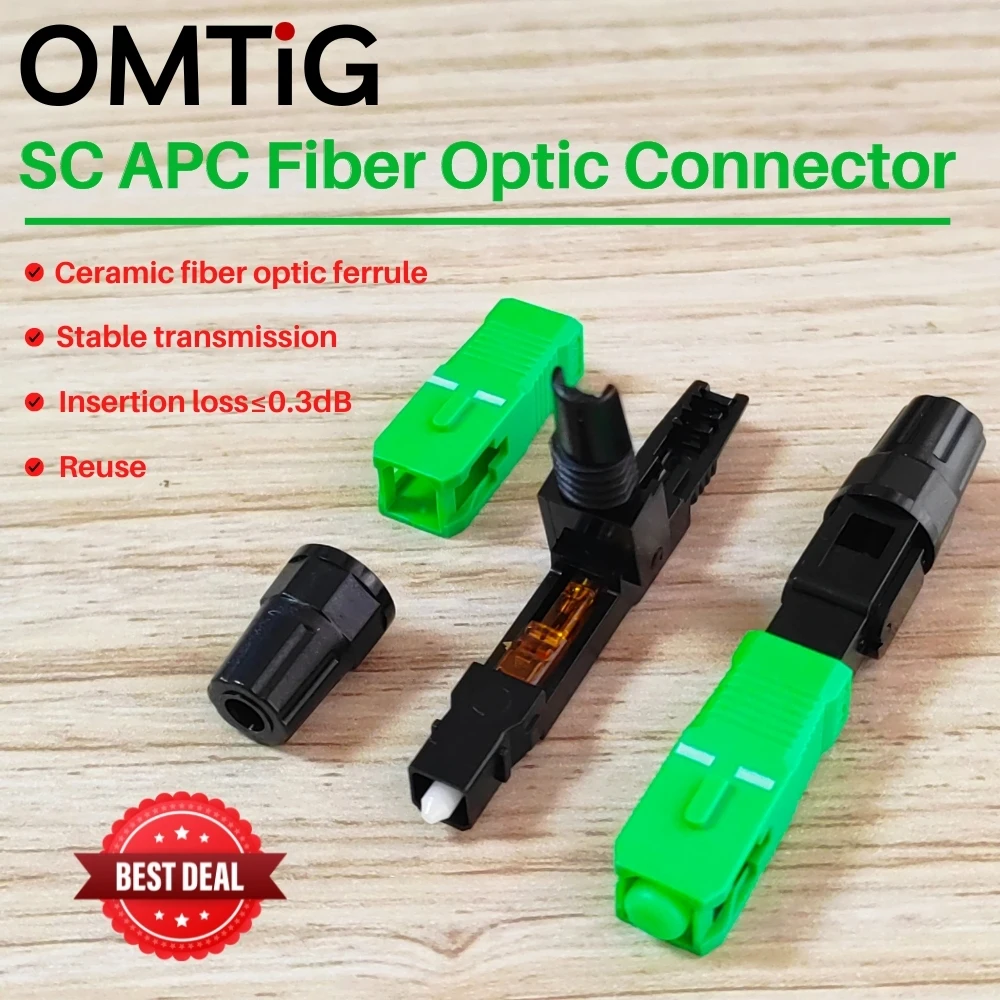 OMTiG Original FTTH SC APC Quick Connector Cold Splice Easy to Use Fiber Covered Cable Optical Fast Big Sell