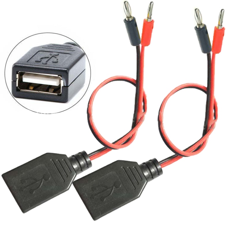 1PCS USB Female to 4MM Banana Plug Test Lead A Female Charging Cable USB Socket to Banana Plug Connection Conductive Wire
