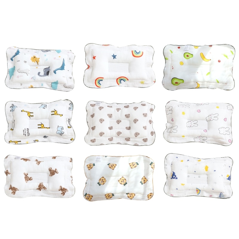 Baby Pillow for Newborn for Head Shaping Anti Flat Infant Pillow Soft Breathable Cotton Pillows Fit for 0-24 Month Boy Girl