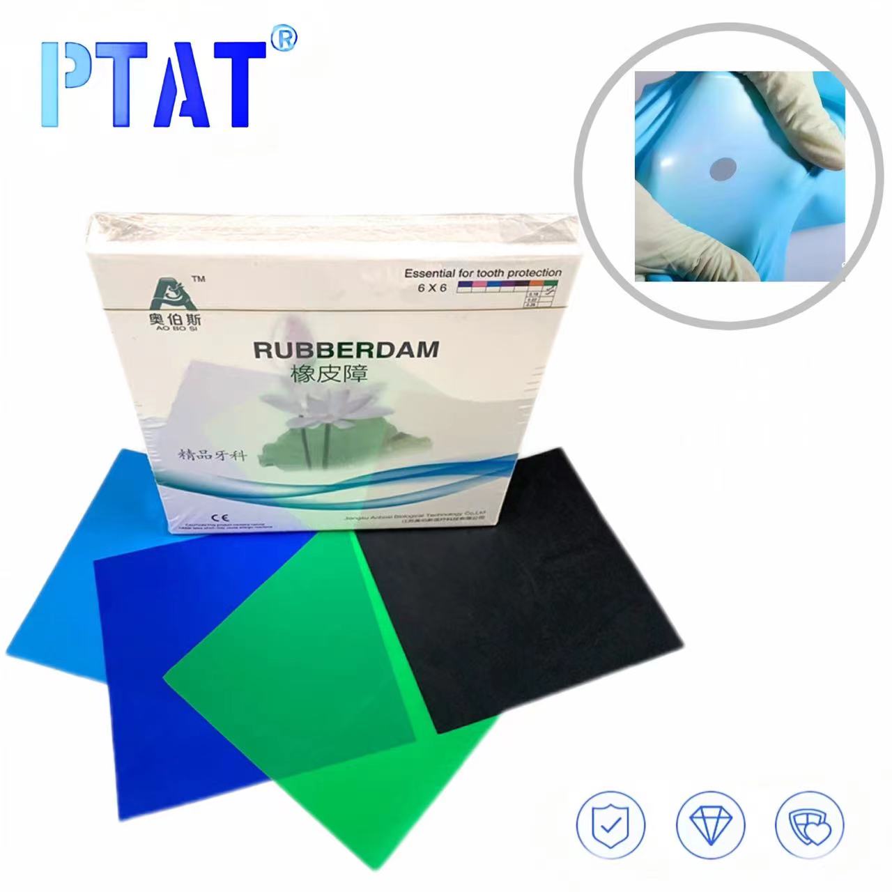 1 Box of High Quality Natural Rubber Latex Dental Dam Non Sterile Dam Small 52pcs or Large Dental Dam 36pcs Dientes