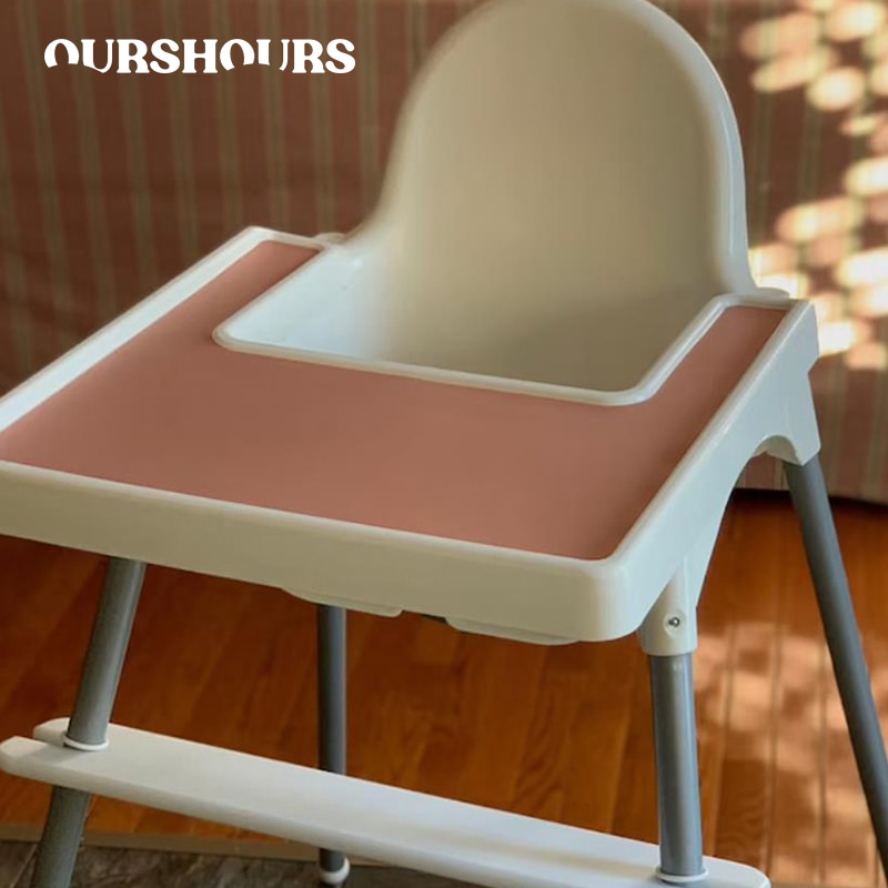 Food Grade Baby Silicone Placemat Solid Color High Chair Tray Mat Kids Non-slip Feeding Tableware Pad Table Mat Easy to Clean