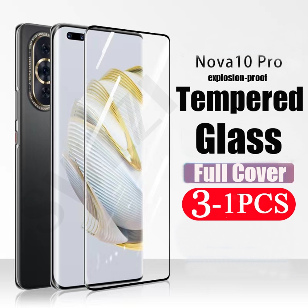3/2/1Pcs 9D cover tempered glass Fof Huawei nova 10z 8i SE Youth 10 9 8 7 pro phone screen protector protective film smartphone