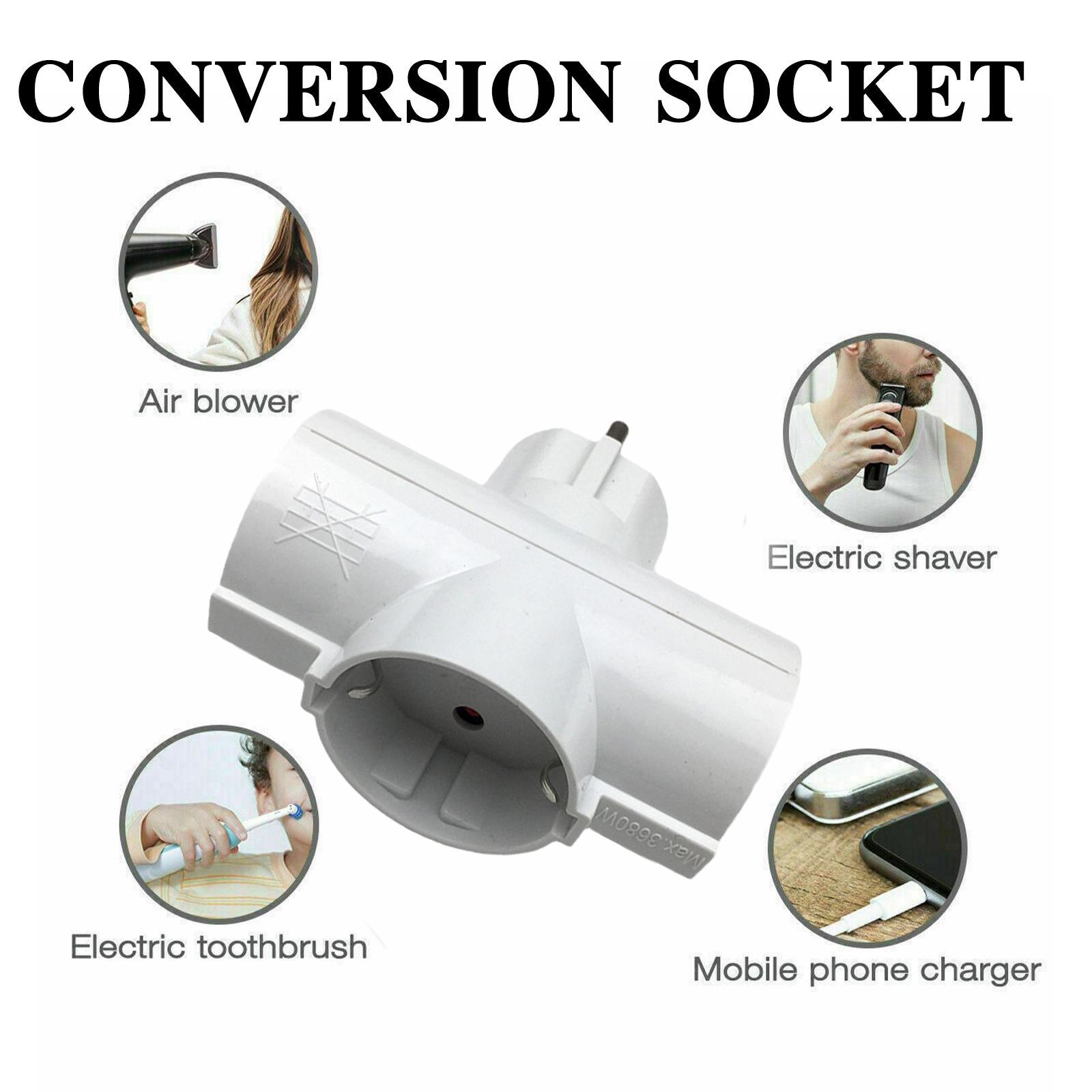 Triple Plug Protective Contact Multiple Plug Power Distribution Adapter EU To Russian Good Quality Conversion Socket