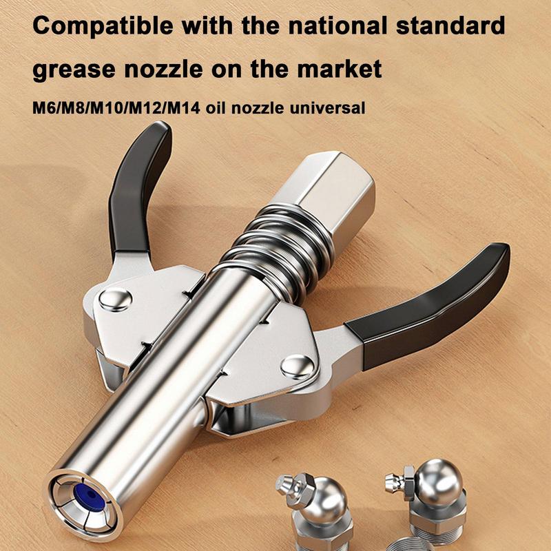 17000 PSI Grease Tool Coupler Heavy-Duty Quick Release Grease Guns Double Handle Stainless Steel Car Repair Tool Accessories