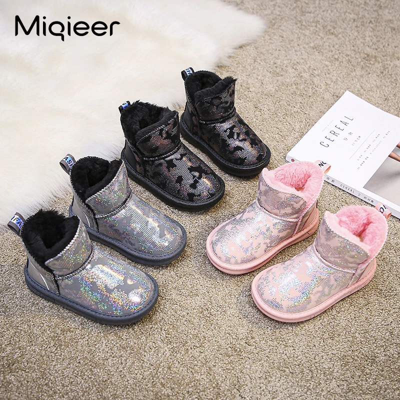 Children Snow Boots For Girls Baby Princess Ankle Boots Sapato Infantil Autumn Winter Boots Cotton Kids Girls Shoes Martin Boots