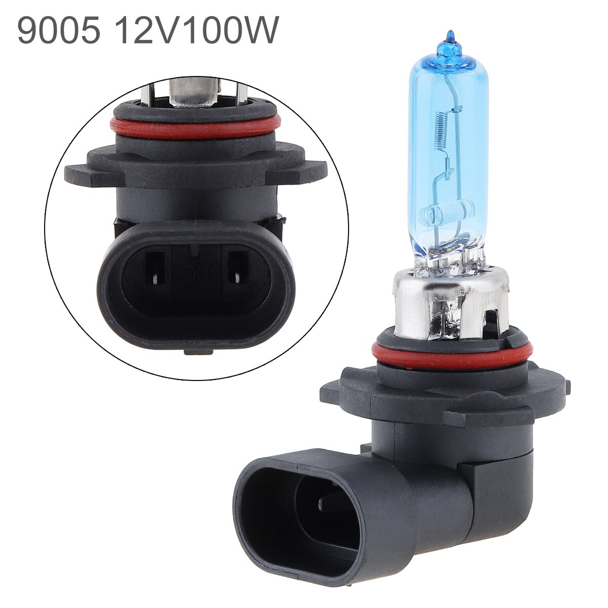 12V 100W 9005 5000K White Light Super Bright Car Halogen Lamp Auto Front Headlight Fog Bulb Day Running Lights