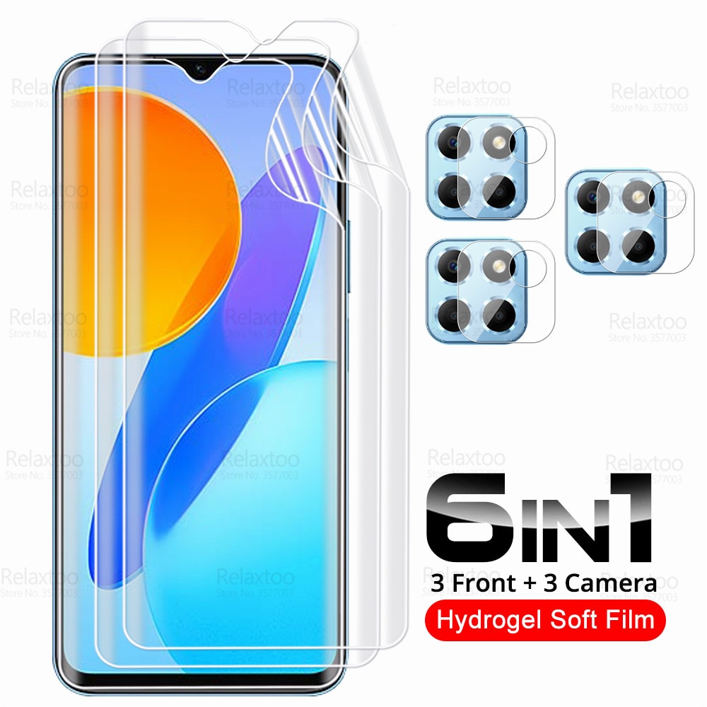 6in1 999D Curved Hydrogel Film For Honor X8 5G Camera Glass Soft Protective Film HonorX8 Honr Hnor X8 X 8 6.5" Screen Prote