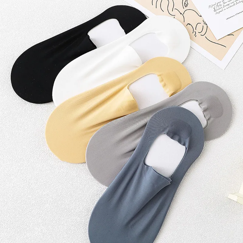 Ice Silk Socks Male Socks Hosiery Invisible Socks Boat Socks Non-slip Summer No Trace Casual Breathable Ship Socks Classic Men