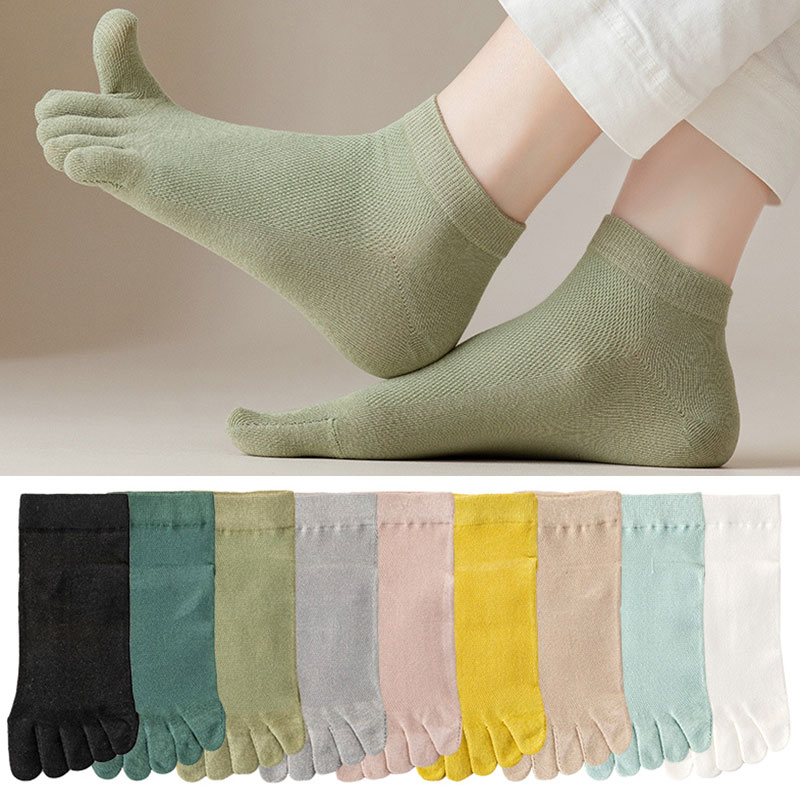 Five Finger Socks Solid Color Toe Sock Invisible Female Sock Soft Breathable Socks Cute Quirky Five Finger Sock Free Shipping