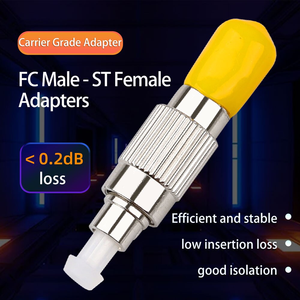 5Pcs Conversion Joint Flange Coupler FC-ST Connector Singlemode FC/PC Male to ST/PC Female Fiber Optic Hybrid Adapter