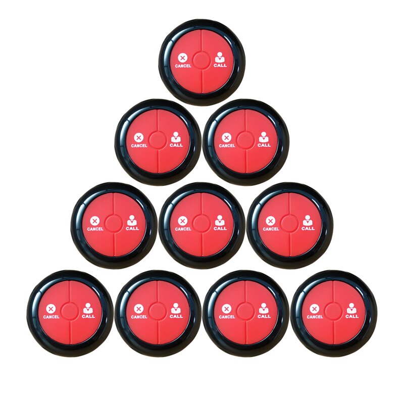 10pcs Waterproof Wireless Guest Call Button Service Pager Transmitter System for Restaurant Bar Hookah