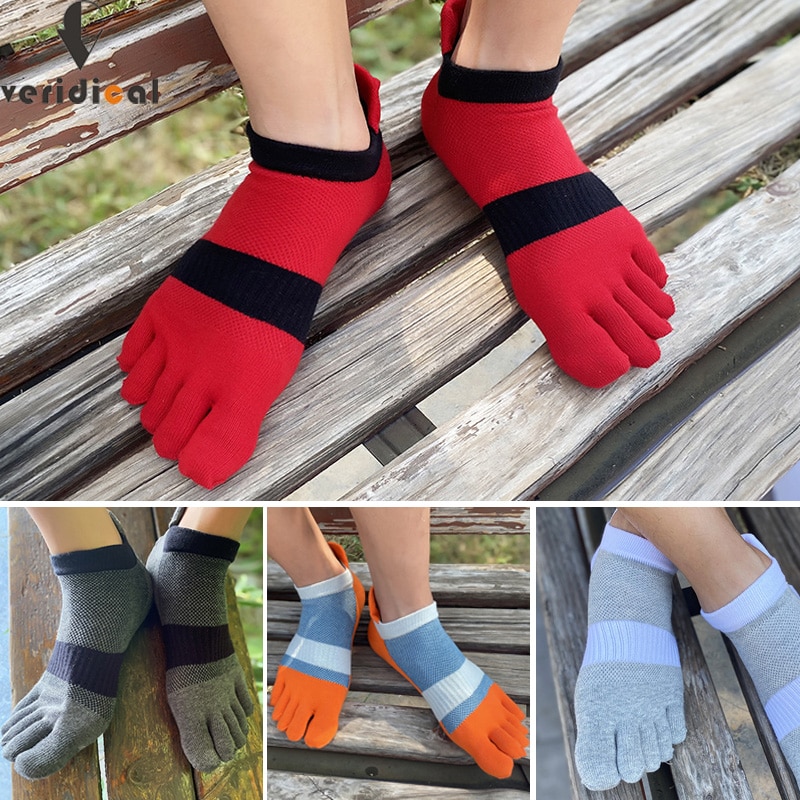 Five Finger Sports Socks Compression Mens Cotton Breathable Comfortable Shaping Anti Friction Men's Socks With Toes EU 39-4