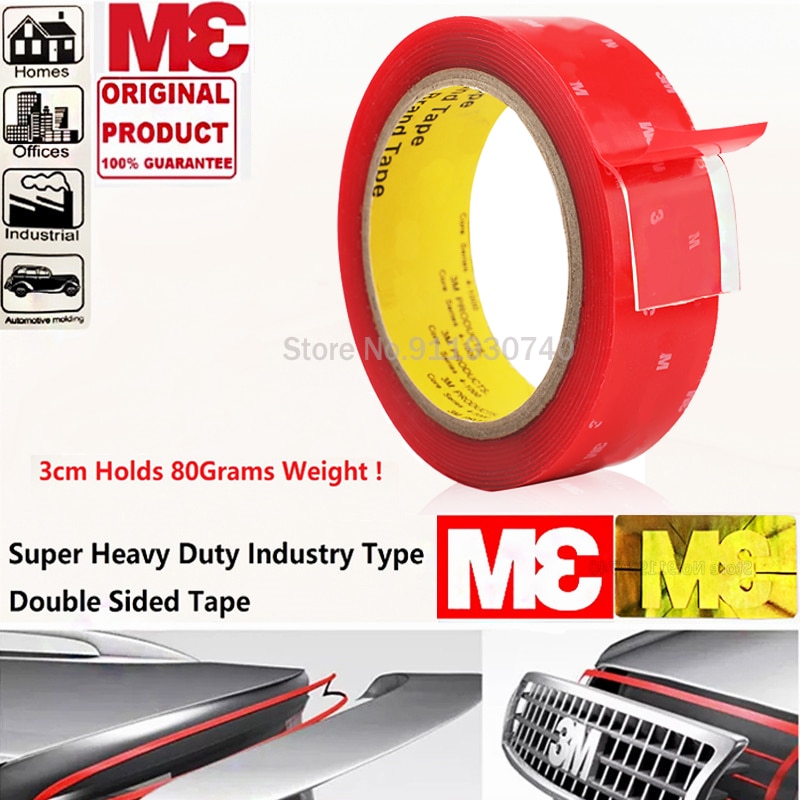 3M 3 Meter 3 M VHB 0.8MM Heavy Duty Mounting Double Sided Adhesive Acrylic Foam Tape 6mm 8mm 10mm 12mm 15mm 20mm 30mm 40mm 50mm