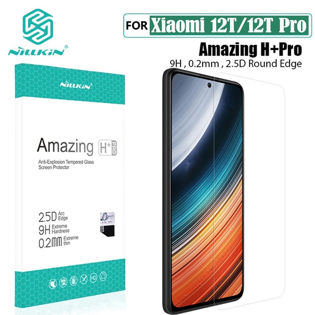 Nillkin For Xiaomi 12T Pro Tempered Glass H+PRO Glass 2.5D Arc Edge Anti-Explosion Phone Screen Protector Film For Xiaomi Mi 12T