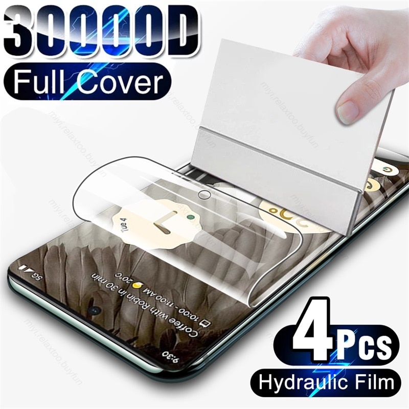 4PCS 30000D Curved Soft Hydrogel Film For Google Pixel 7 Pro 5G Screen Protector Not Glass On Goo Gle Googe Pixel7 Pixel7pro 5G