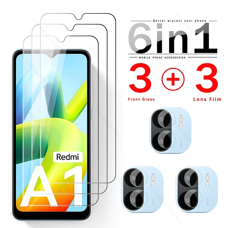 6 In 1 Protective Glass For Xiaomi Redmi A 1 A1 Plus Redmy A1Plus A1+ Camera Glass RedmiA1 RedmiA1+ Screen Protector Lens Film