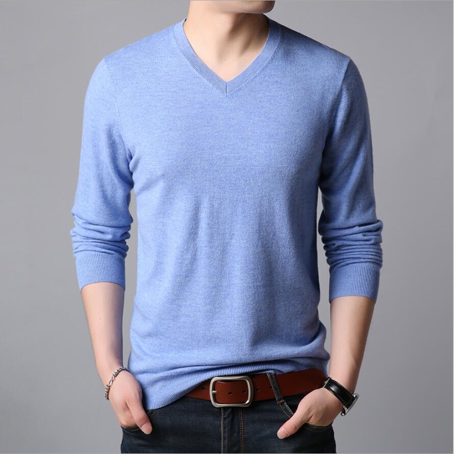 2023HOT ZNG Simple Casual Pullover High Quality Pure Cotton Long Sleeve Slim Fit Mens Sweater Fashion Men Sweaters