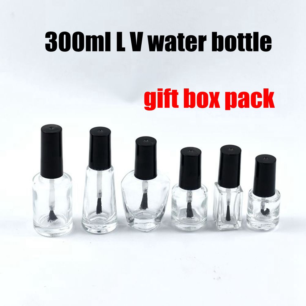 clear glass cap nail polish bottles round empty bottles of glass container with brush 300ml L V water bottle