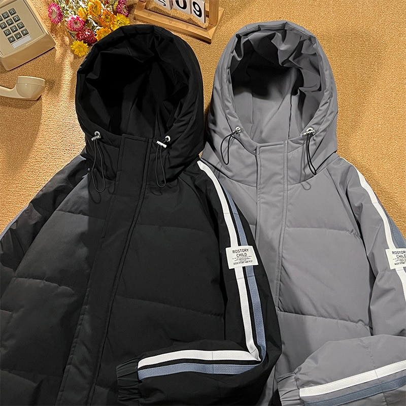 Coat for Men for the Winter Outdoor Waterproof Ski Jacket Harajuku Fashion Worn Hooded Bubble Coat Hooded Puffer Jacket for Men