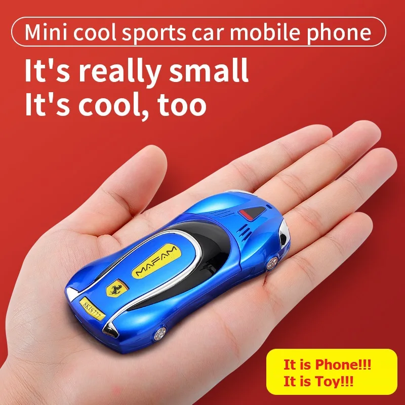 Mini Car Shape Children Mobile Phone Low Price Metal Cover Rugged Solid Support Two Sim Cards Cool Russian Key Toy Cellphone