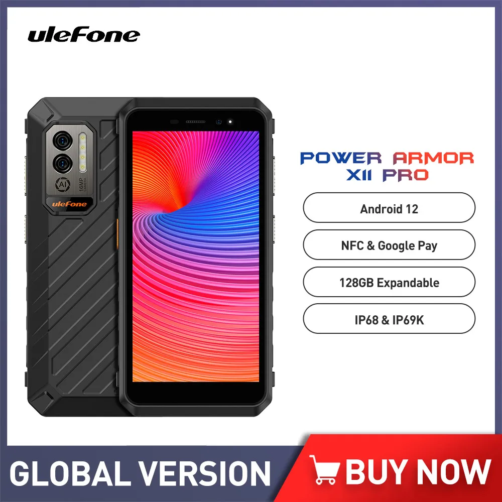 Ulefone Power Armor X11 Pro IP68 Rugged Phone 4G RAM 64G ROM Helio G25 Smartphone Android 12 16MP Camera Mobile Phone 8150 MAh