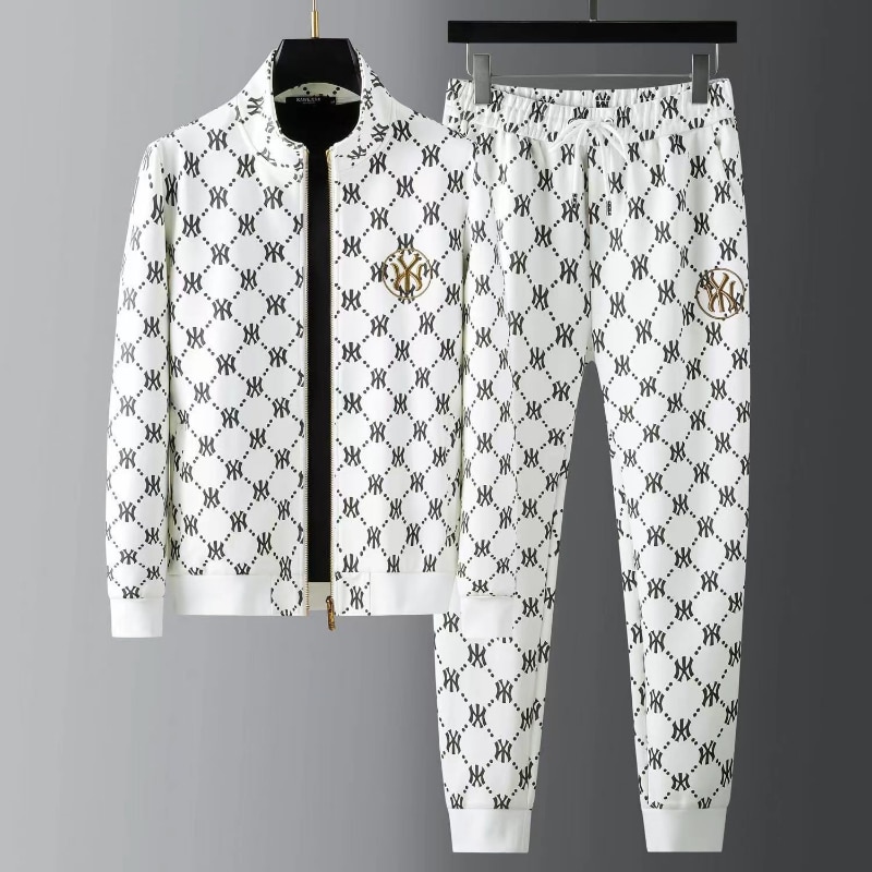 Spring And Autumn Men's New High-End Jacket Two Piece Casual Fashion Trend Printed Long Sleeve Sports Set